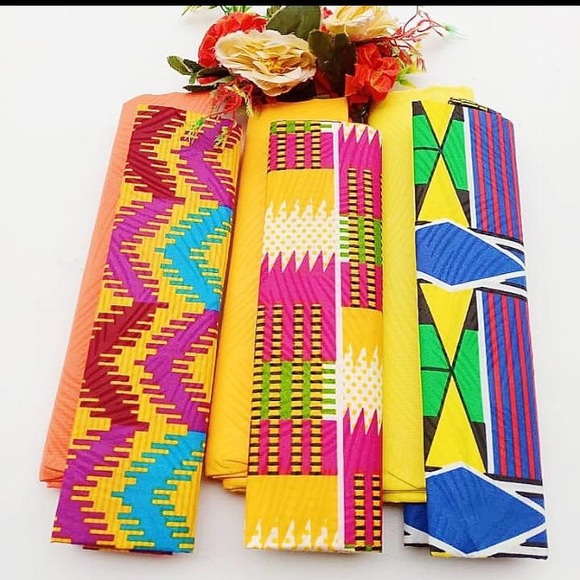 Kente African print,Plain and Pattern - Picture 1 of 4